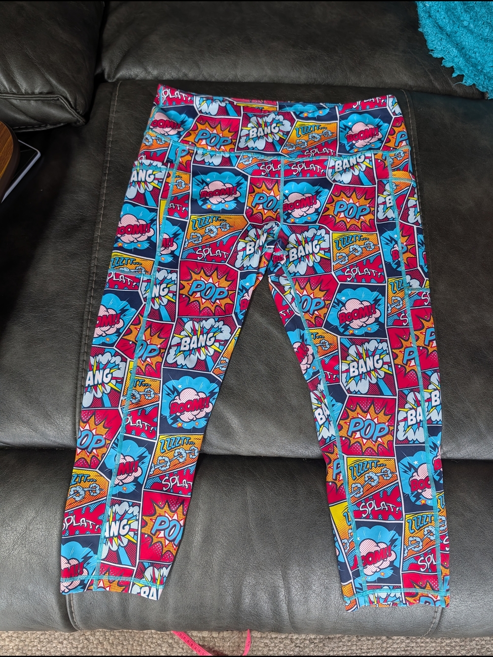 Constantly Varied Gear Womens' Comic Pop Print Leggings - Blue, Red, Yellow